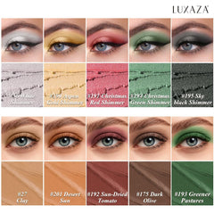 LUXAZA ombre-stick palette-nuances, démontrant une gamme vive et polyvalente.