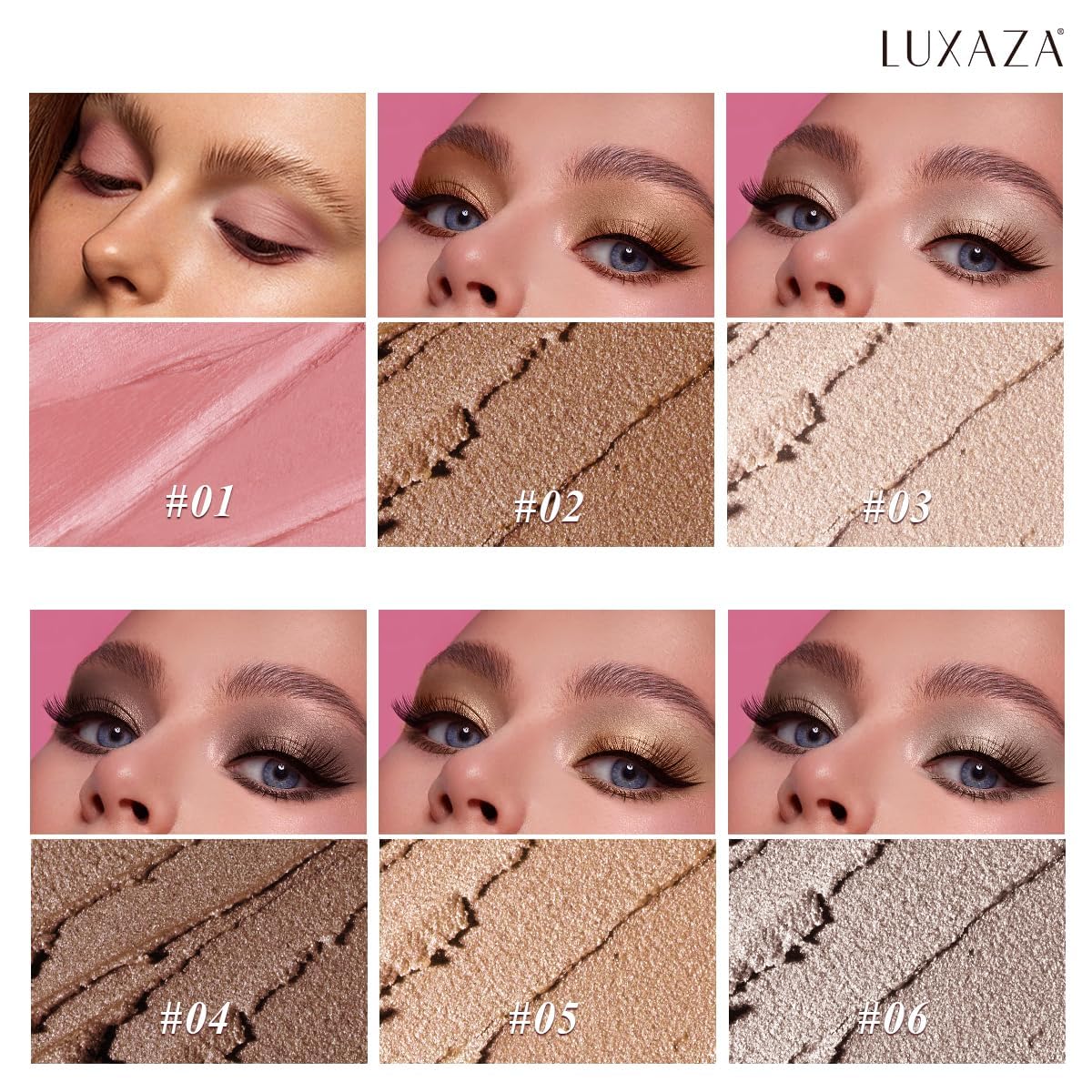 LUXAZA PRO ombre neutre métallisée brun pour un effet brillant durable.