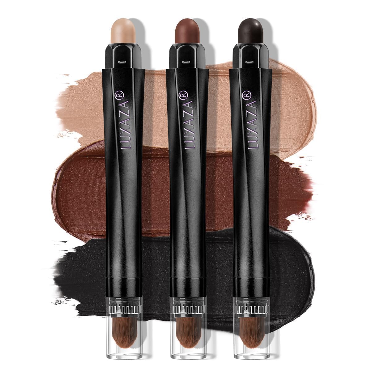 Crayon ombre LUXAZA PRO 3 pièces: application douce et précise.