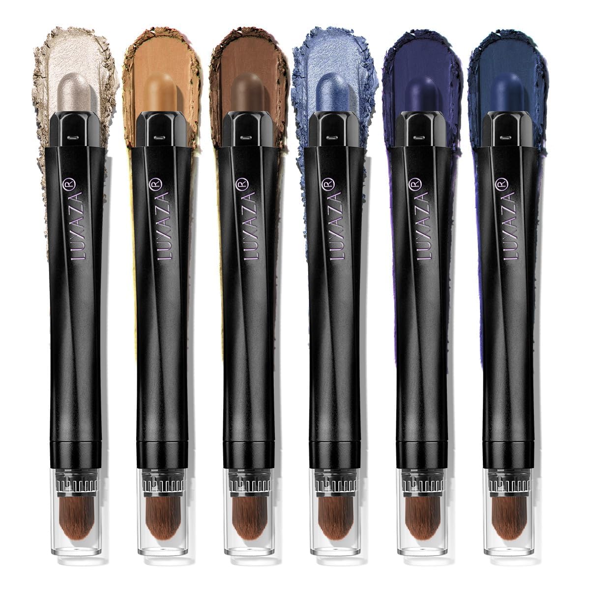 Fard à paupières stick bleu foncé de LUXAZA PRO, application douce et précise.