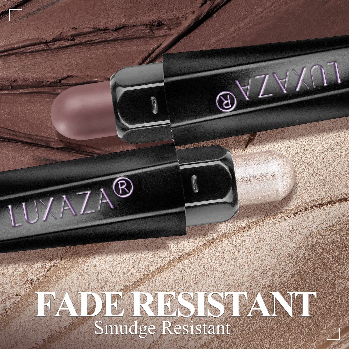 LUXAZA PRO pinceau intégré doux et synthétique pour un mélange sans bavures.