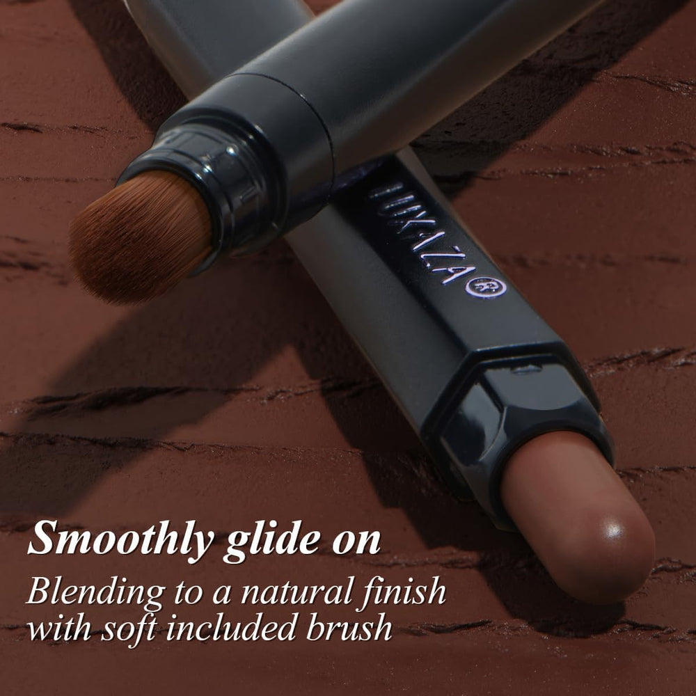 Yeux bronze métallique fumé avec LUXAZA PRO pour un regard profond.