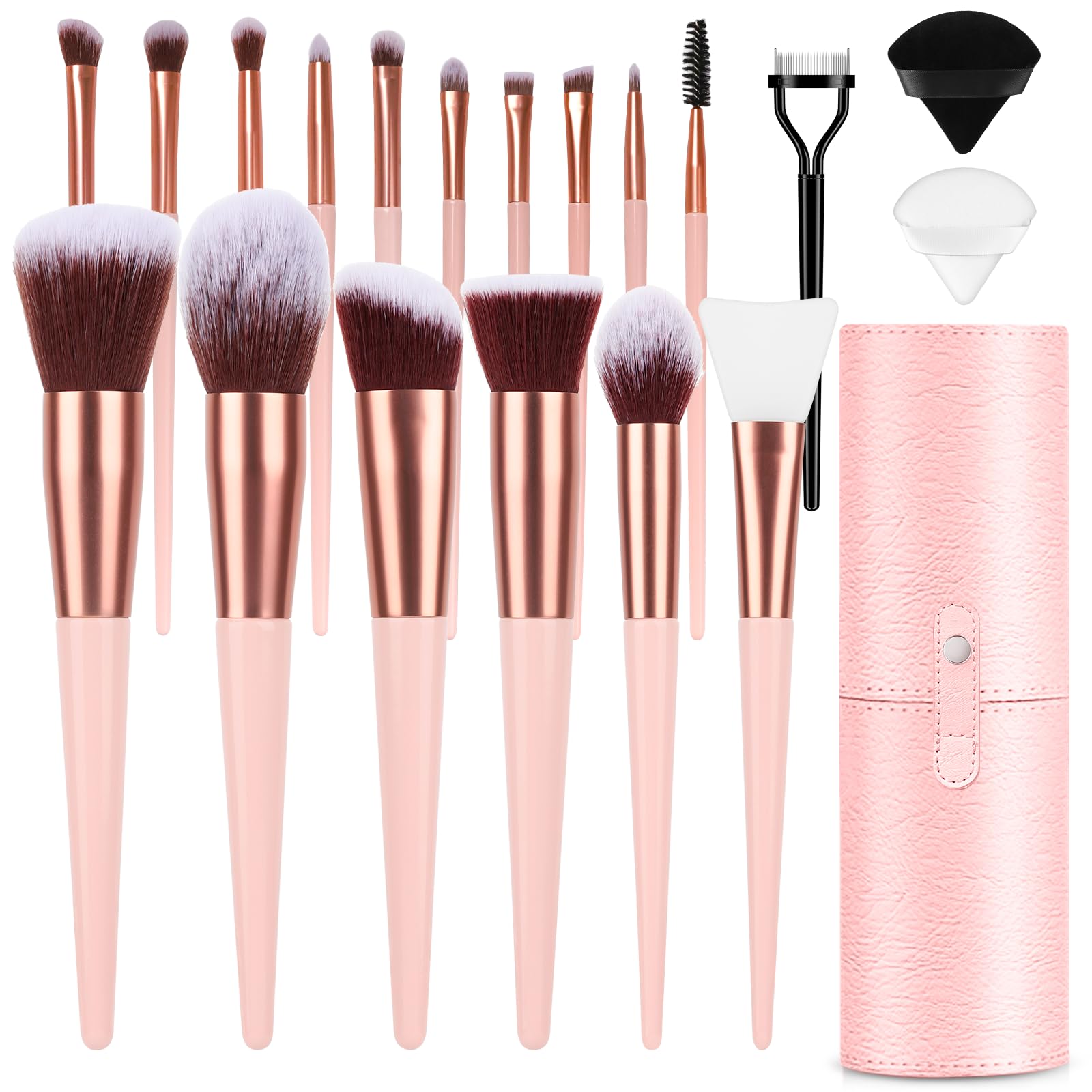 Kit de pinceaux LuxBru, ensemble complet pour un maquillage polyvalent et professionnel.