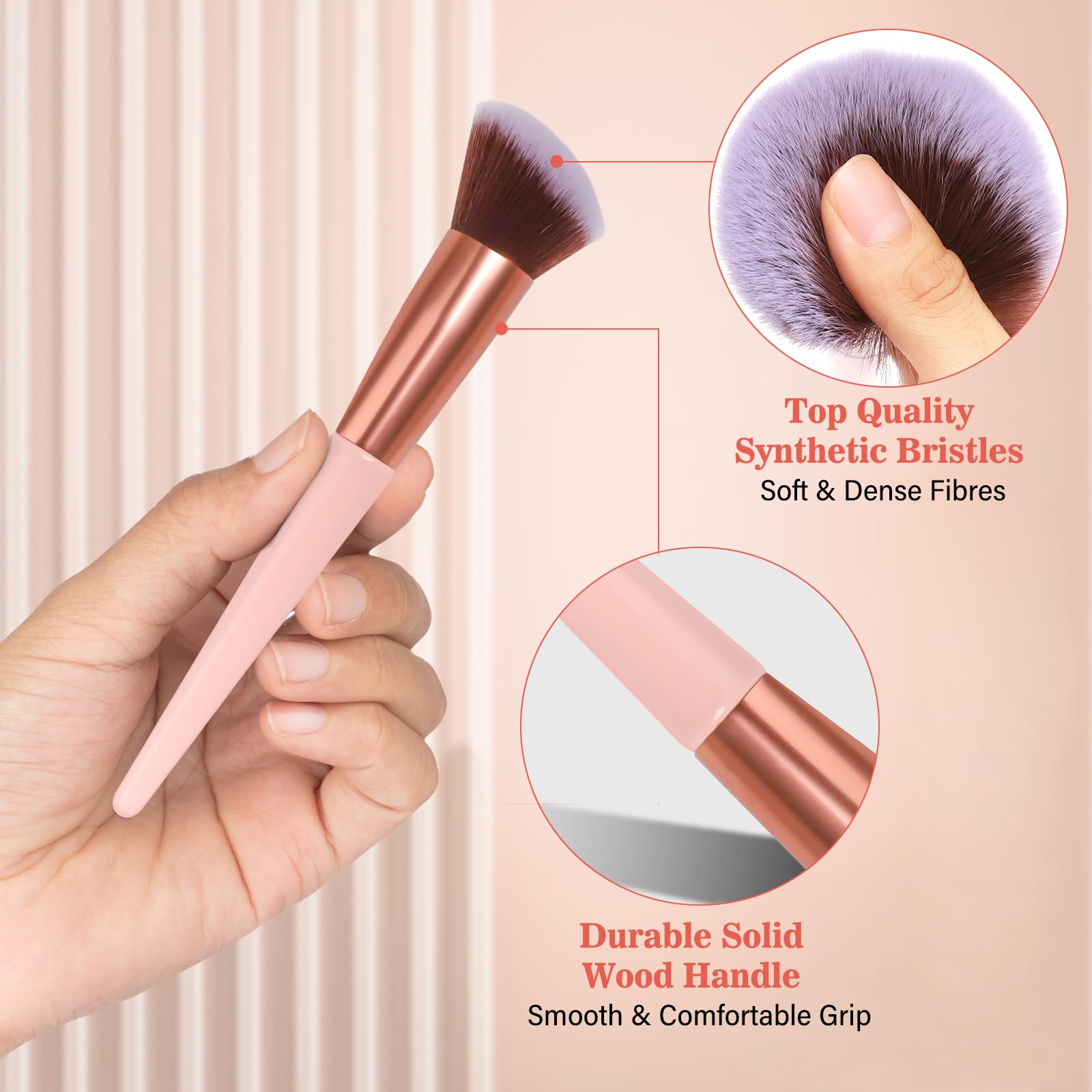 Pinceau poudre LuxBru fixe le maquillage sans surcharge.