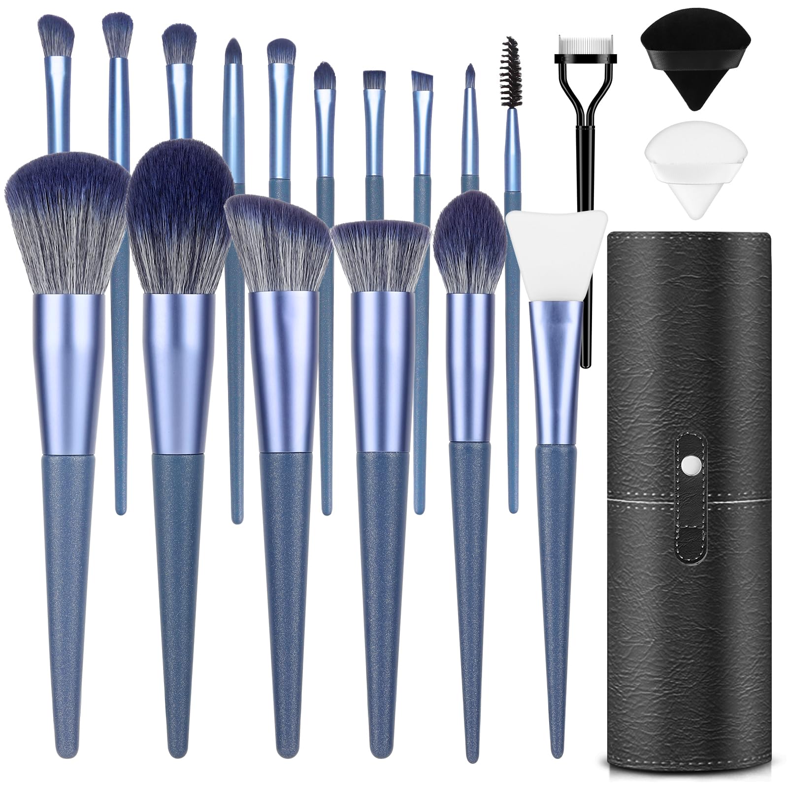 Ensemble de pinceaux maquillage LUXBRU 17 pièces pour un fini précis.