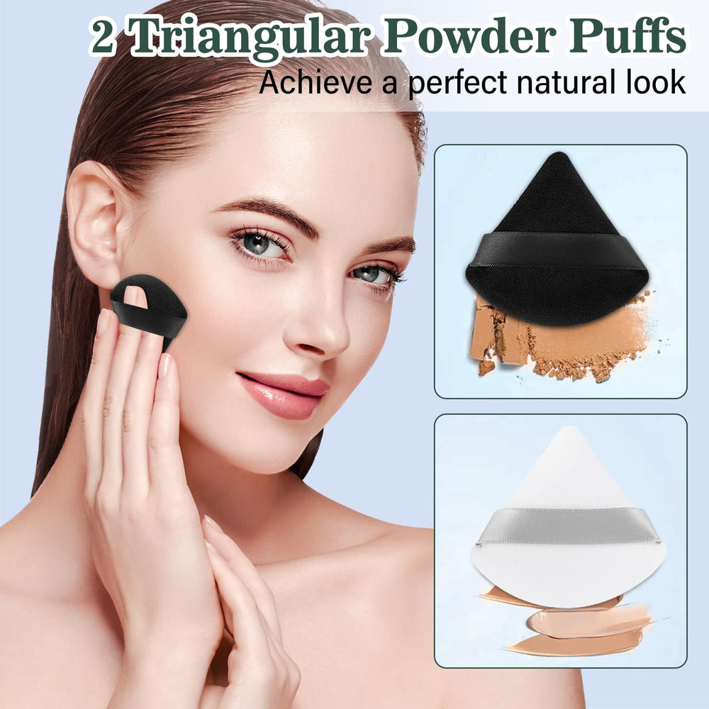 Pinceaux maquillage LUXBRU avec poignee ergonomique pour rendu homogène.