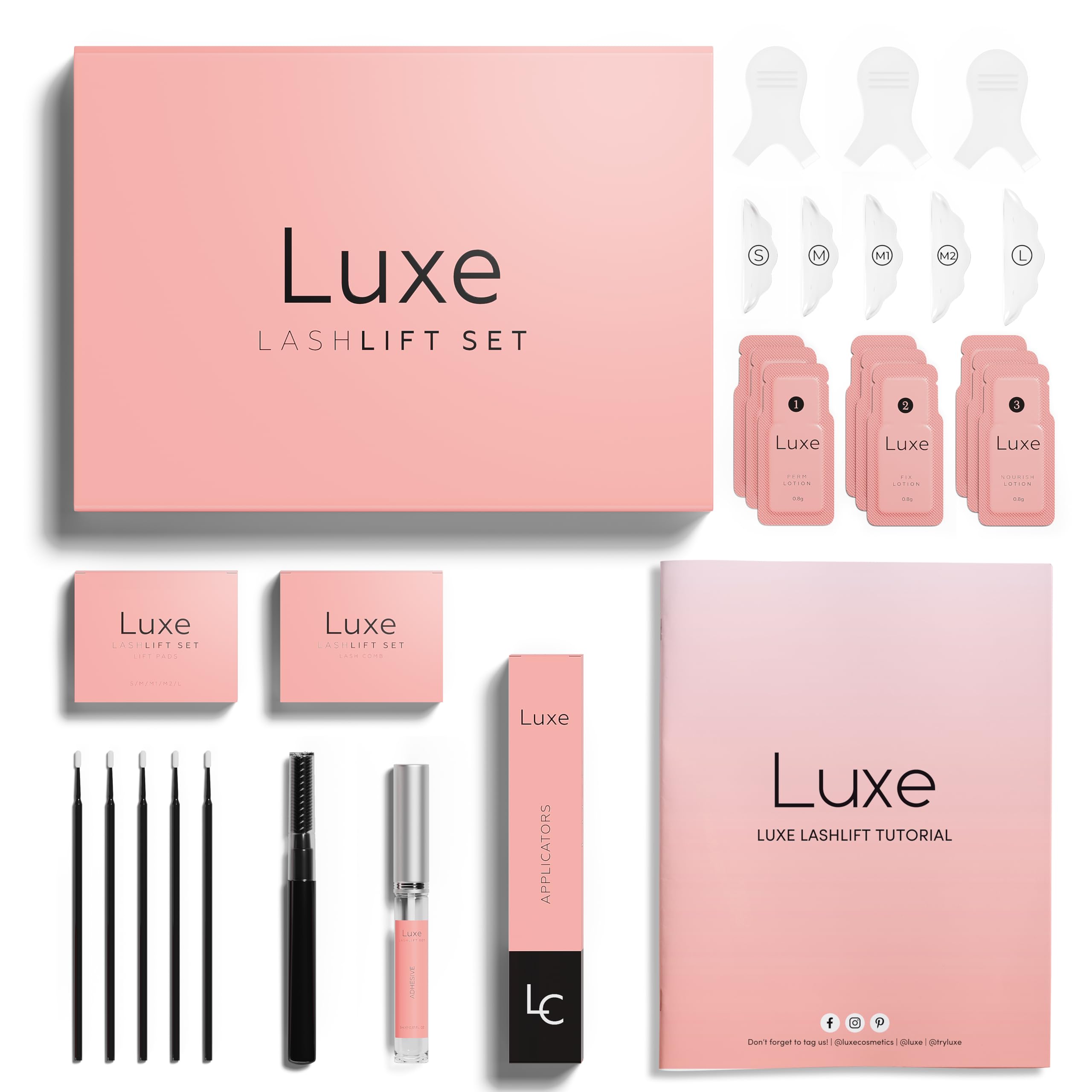 Luxe Cosmetics kit lift cils - ensemble complet pour résultats professionnels à domicile