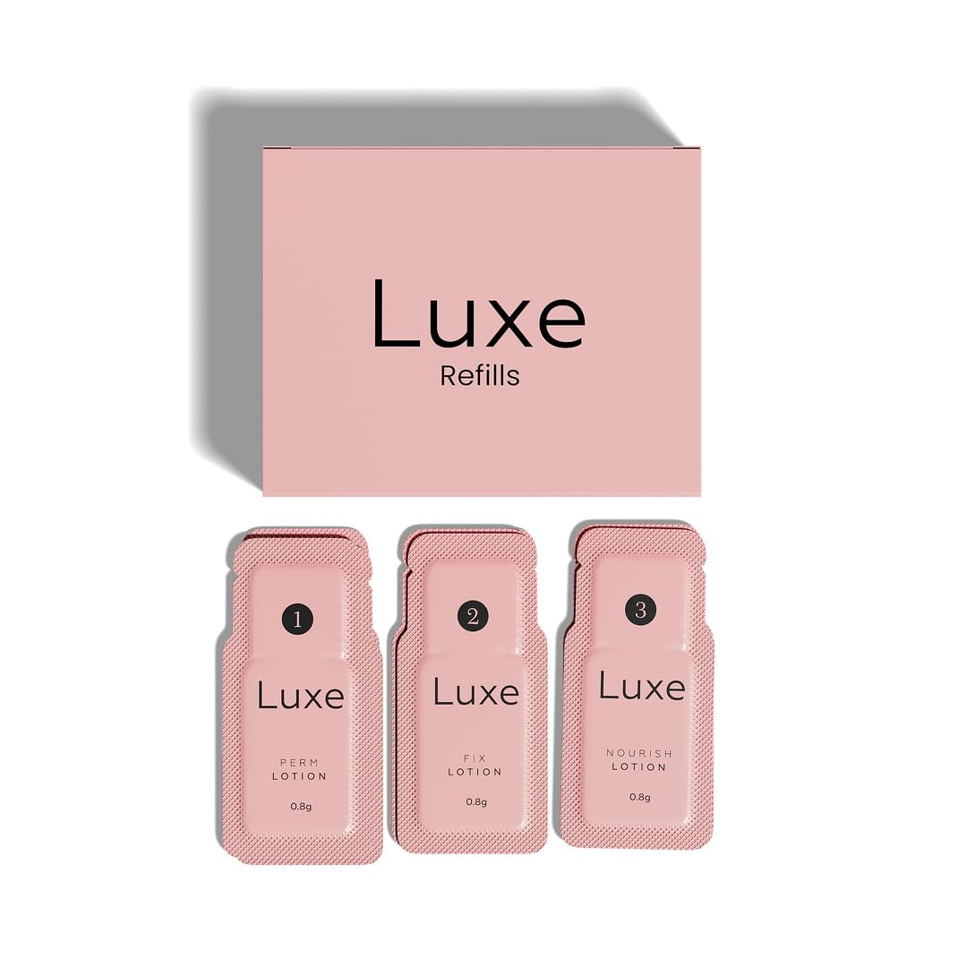 Luxe Cosmetics sachets-remplissage-lift-cils-ensemble – ensemble complet pour résultats professionnels à domicile.