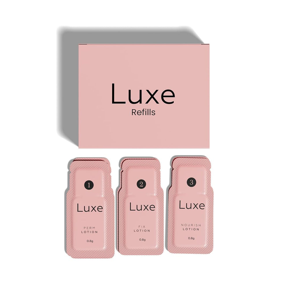 Luxe Cosmetics sachets-remplissage-lift-cils-ensemble – ensemble complet pour résultats professionnels à domicile.