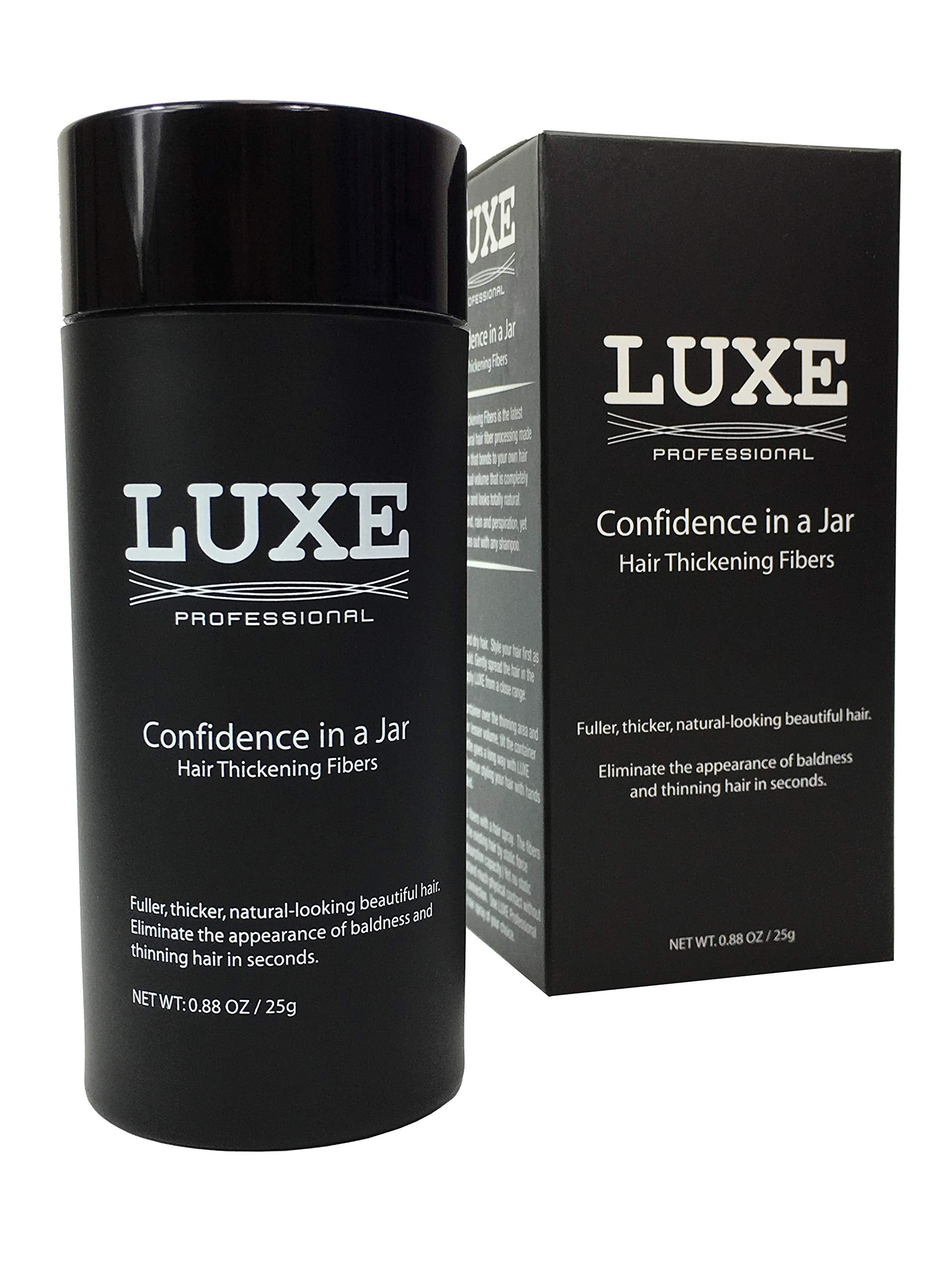 LUXE Professional Fibres capillaires: application naturelle pour couvrir les zones clairsemées.