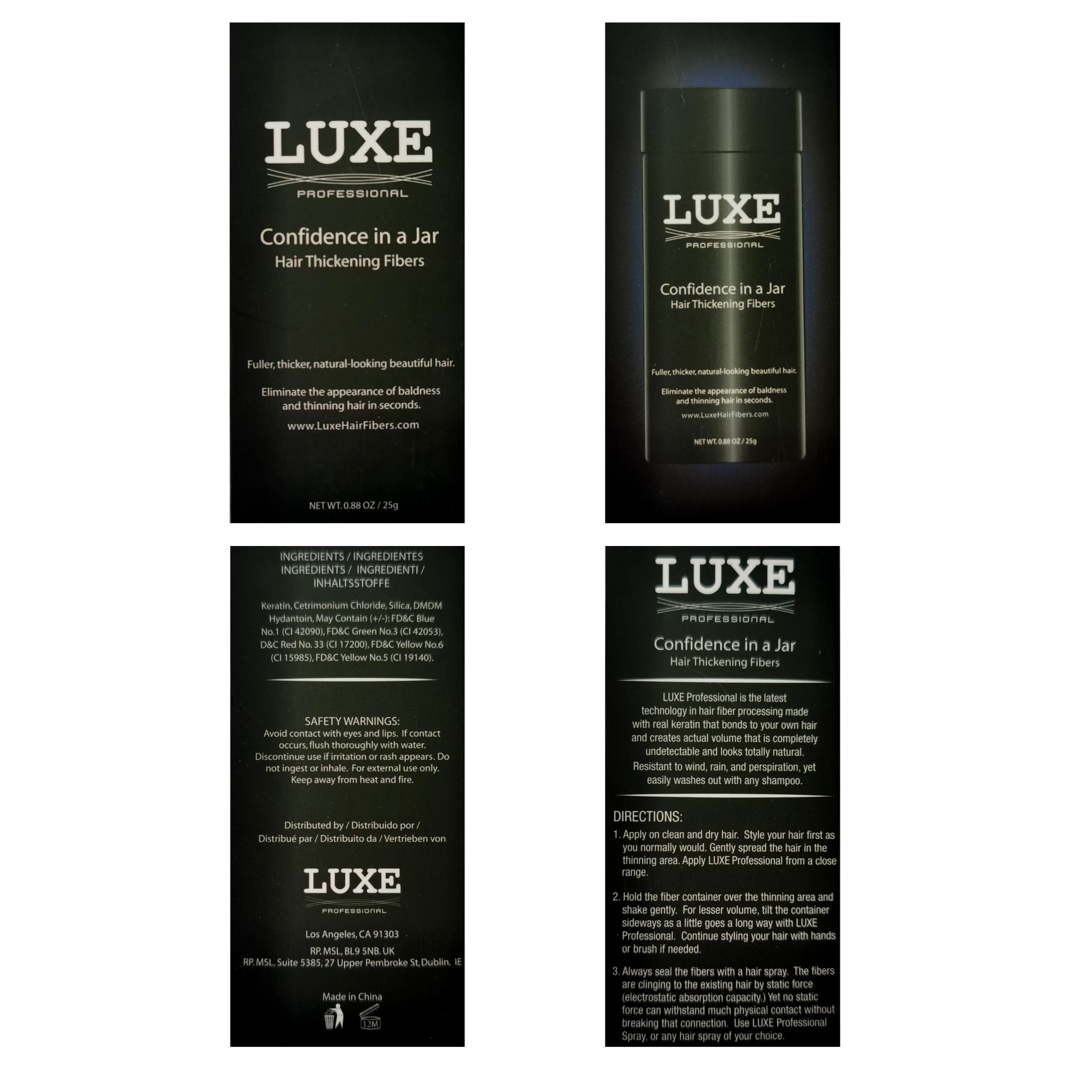 LUXE Professional Fibres hypoallergénique et dermatologiquement testée