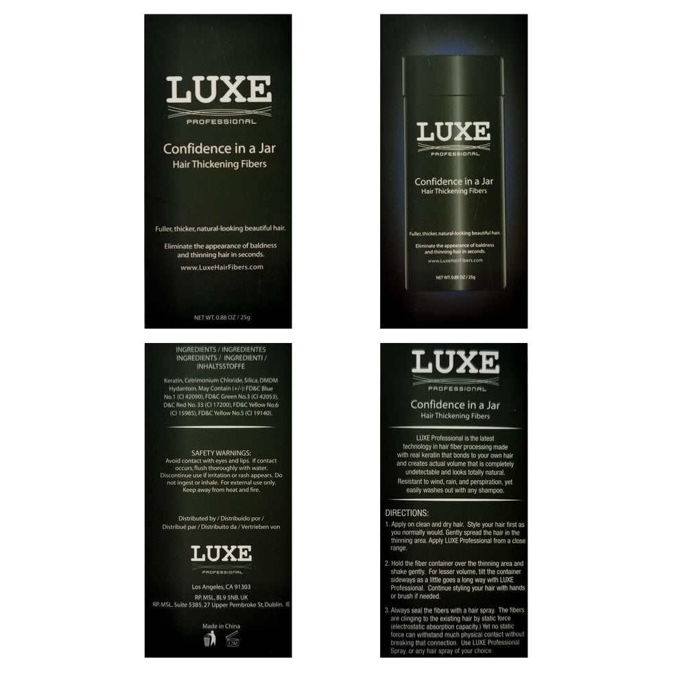 LUXE Professional Fibres hypoallergénique et dermatologiquement testée
