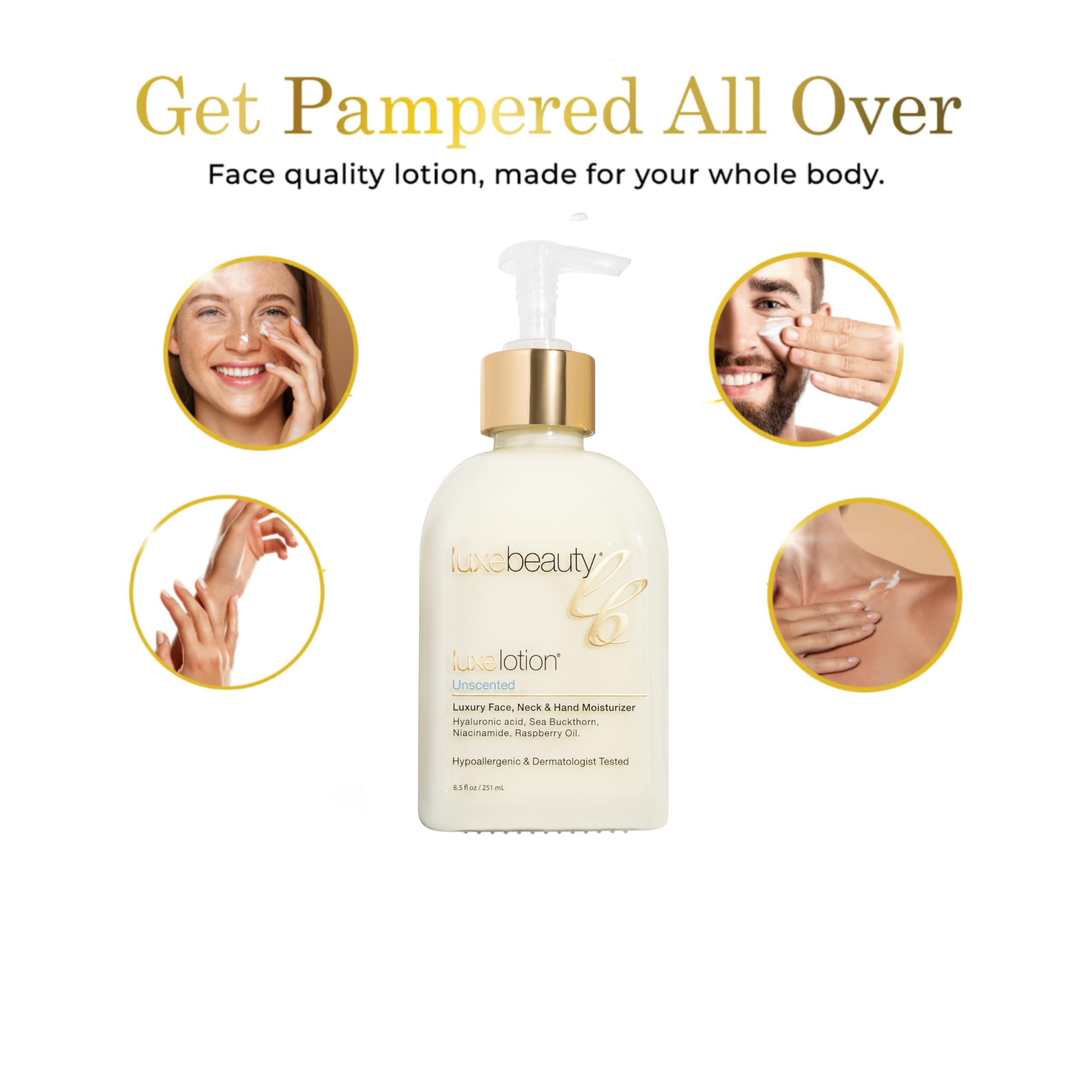 LUXEBEAUTY LuxeLotion – absorption rapide sans fini gras.