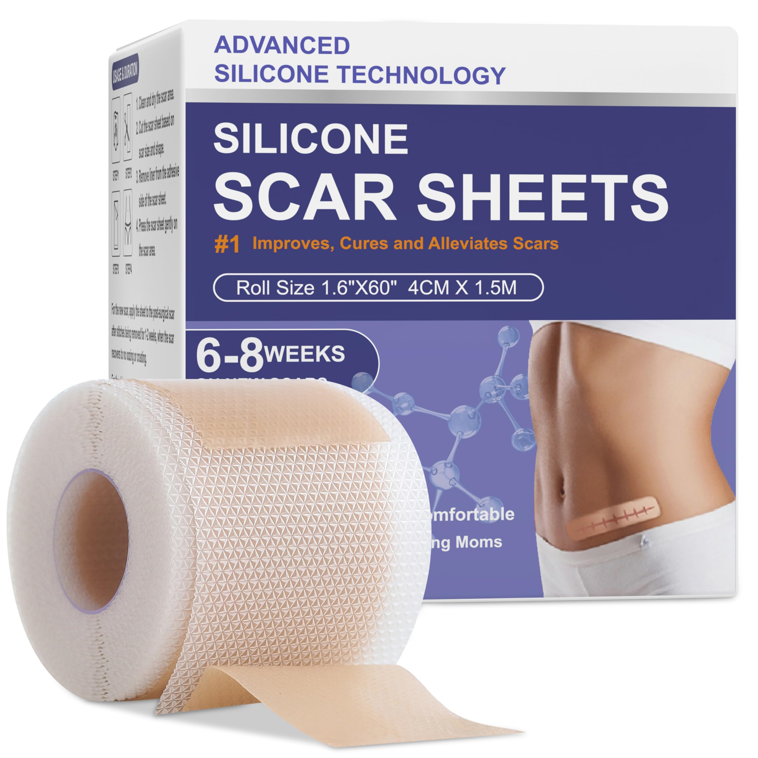 Luxefus bande scar silicone lissage: atténue les cicatrices