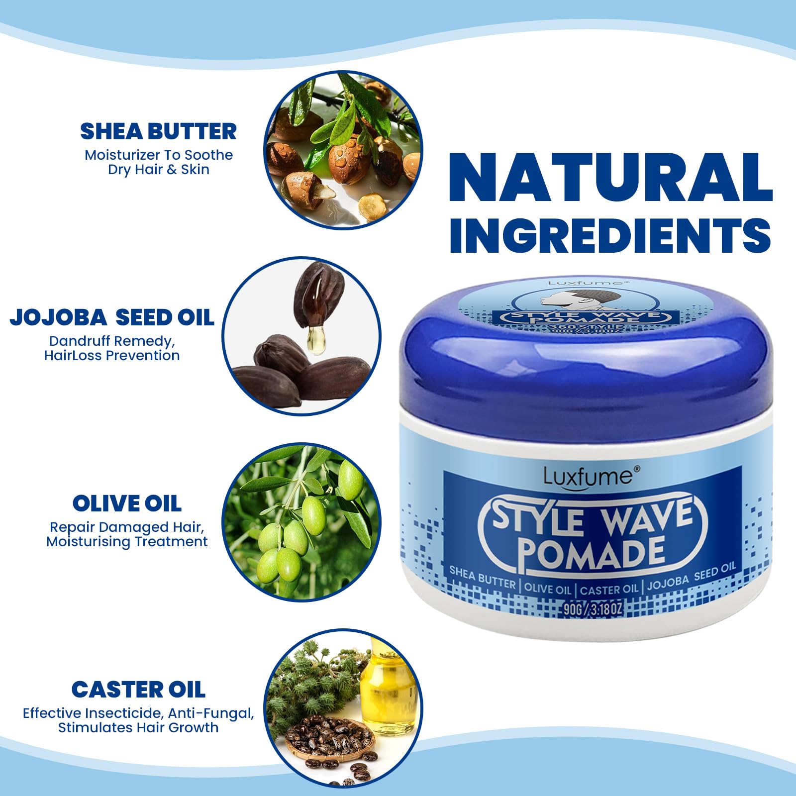 Luxfume pomade homme ondes 360 – entraînement des vagues plus nets et réguliers.
