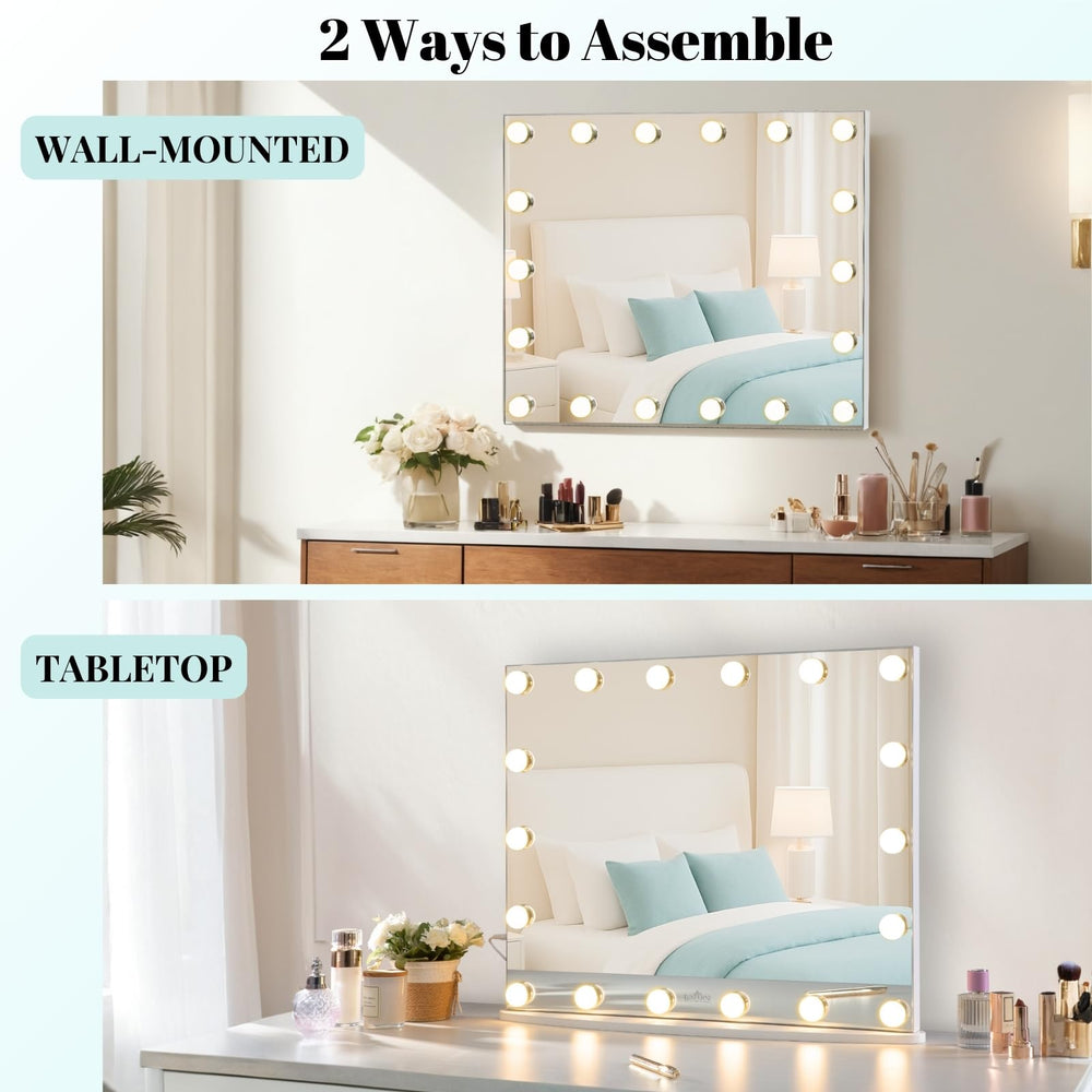 Grand miroir de vanity pour gagner de l'espace côté beauté.