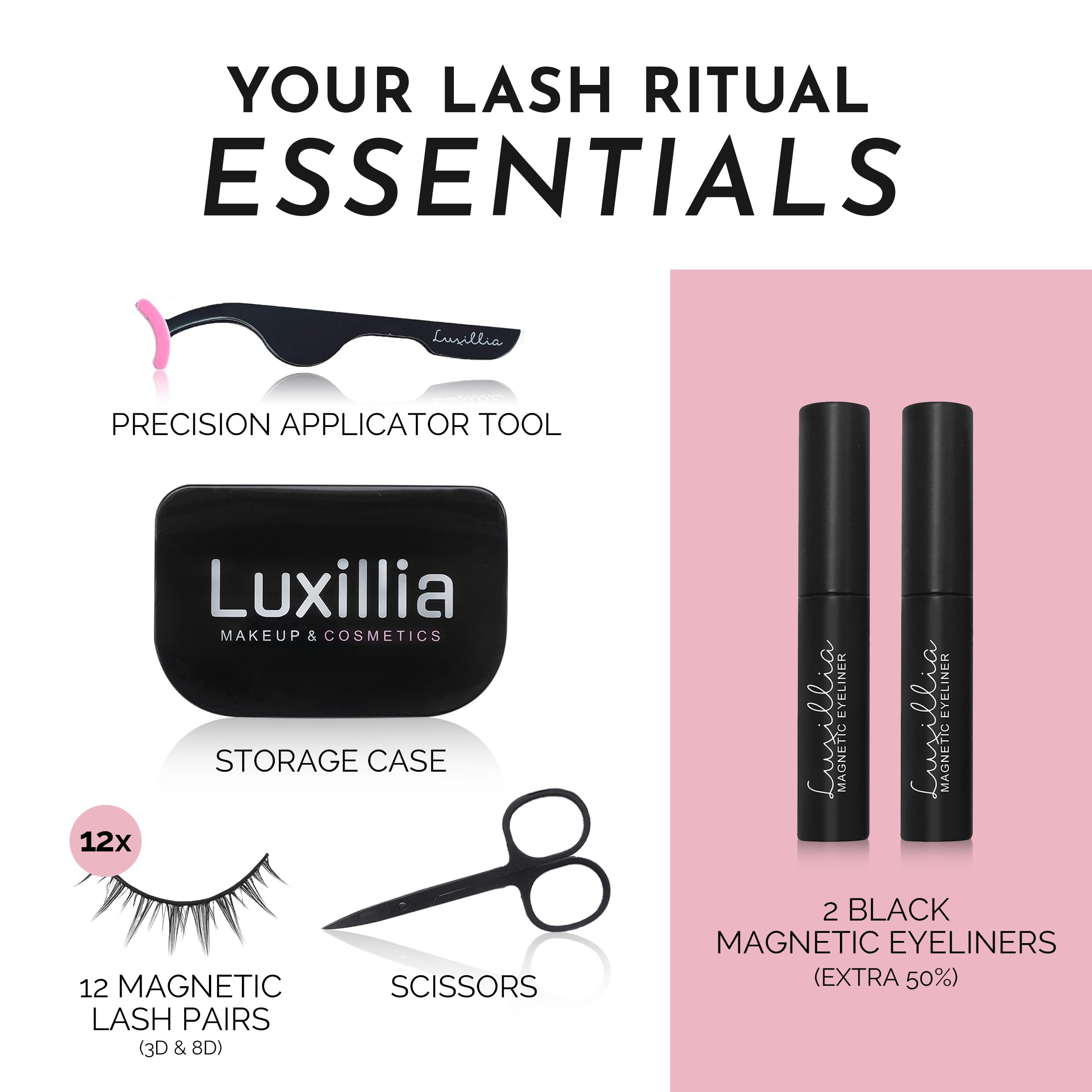 Luxillia applicateur cils magnétiques pour une pose précise.