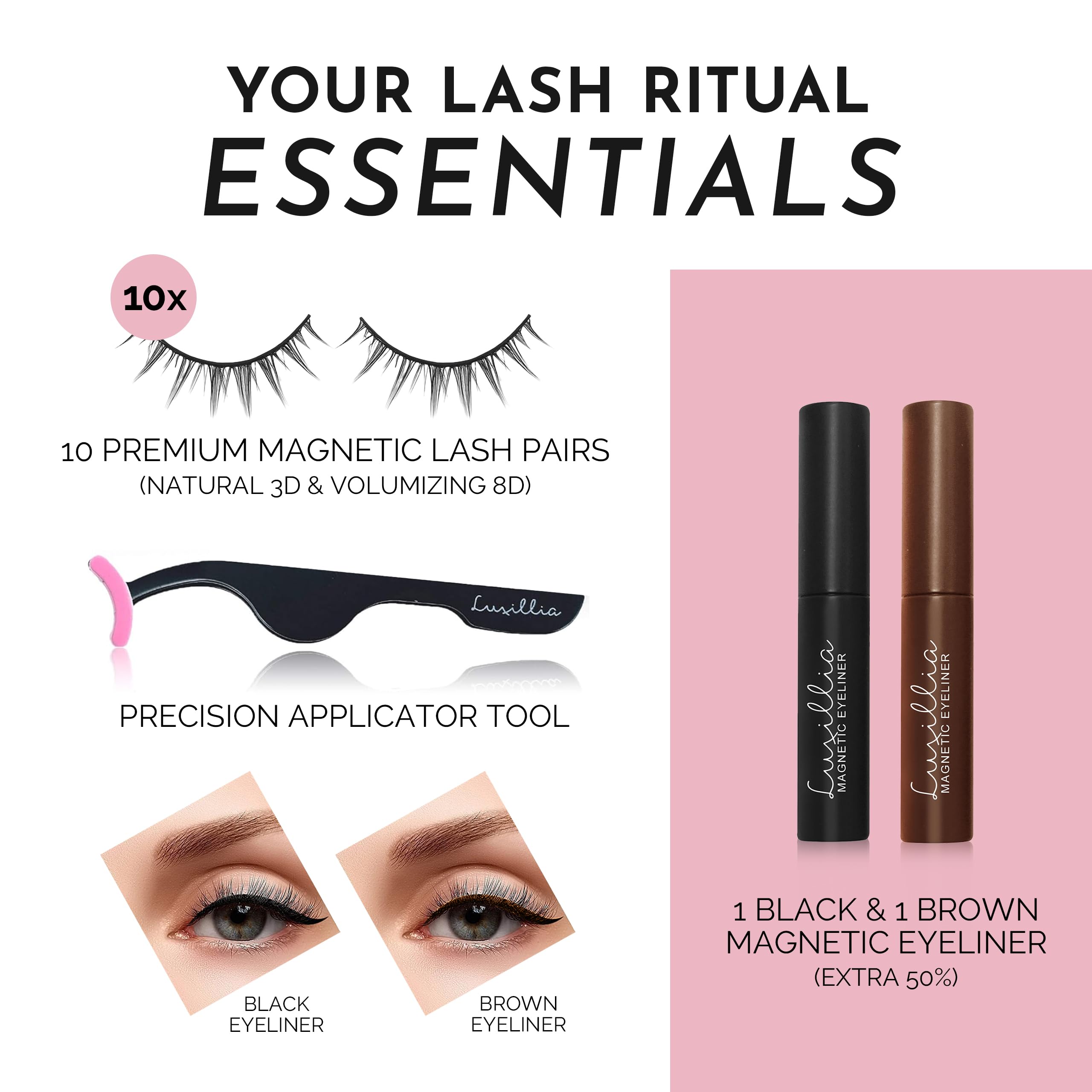 Luxillia eyeliner magnétique étanche assure une tenue fiable.