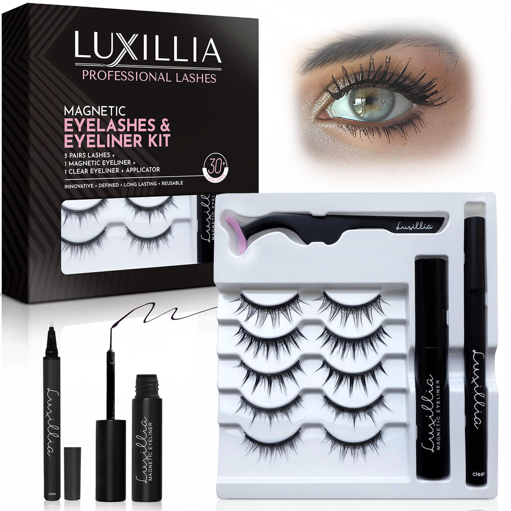 Luxillia kit cils magnetiques 8 pièces : ensemble complet pour un regard naturel et facile à poser