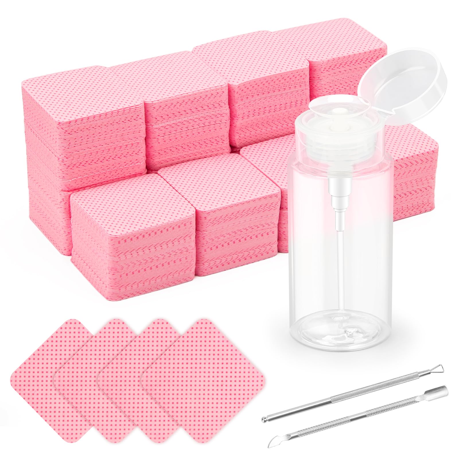 Luxiv tissus-démaquillants-sans-peluches rose, enlève vernis en douceur.