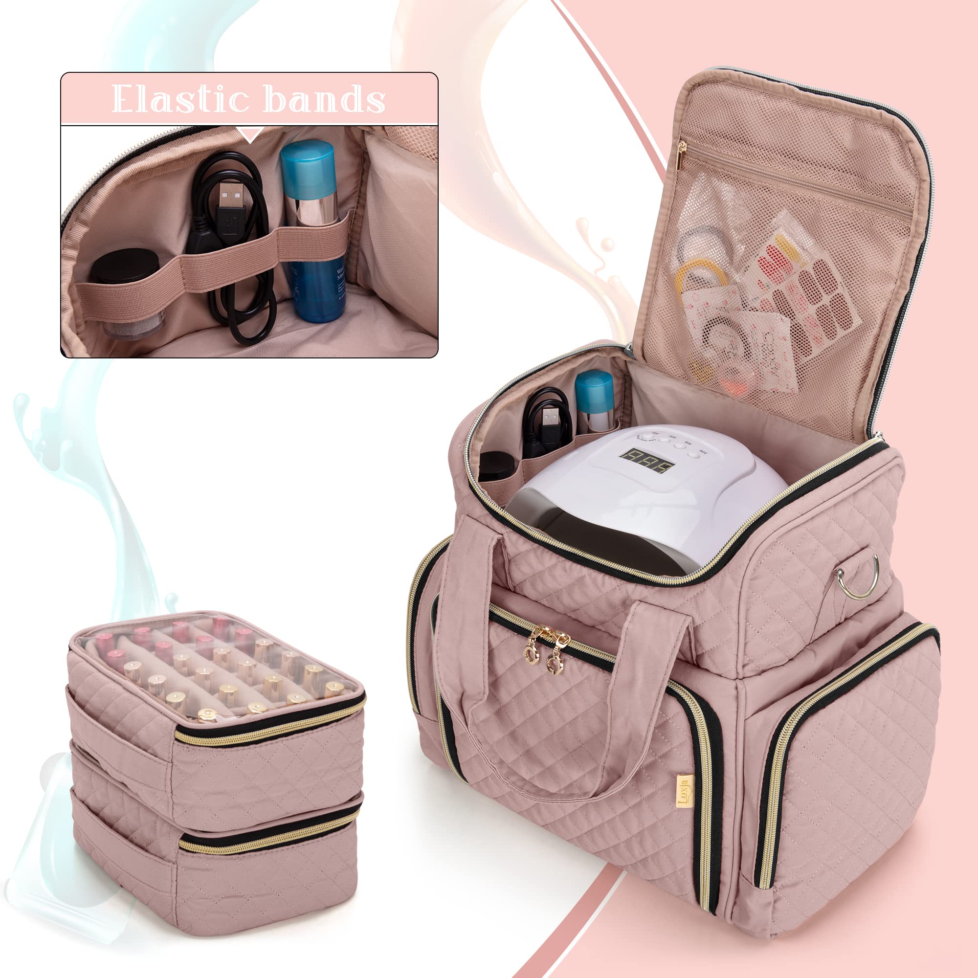 Boîtes amovibles pour 24 bouteilles de vernis, modularité pratique.