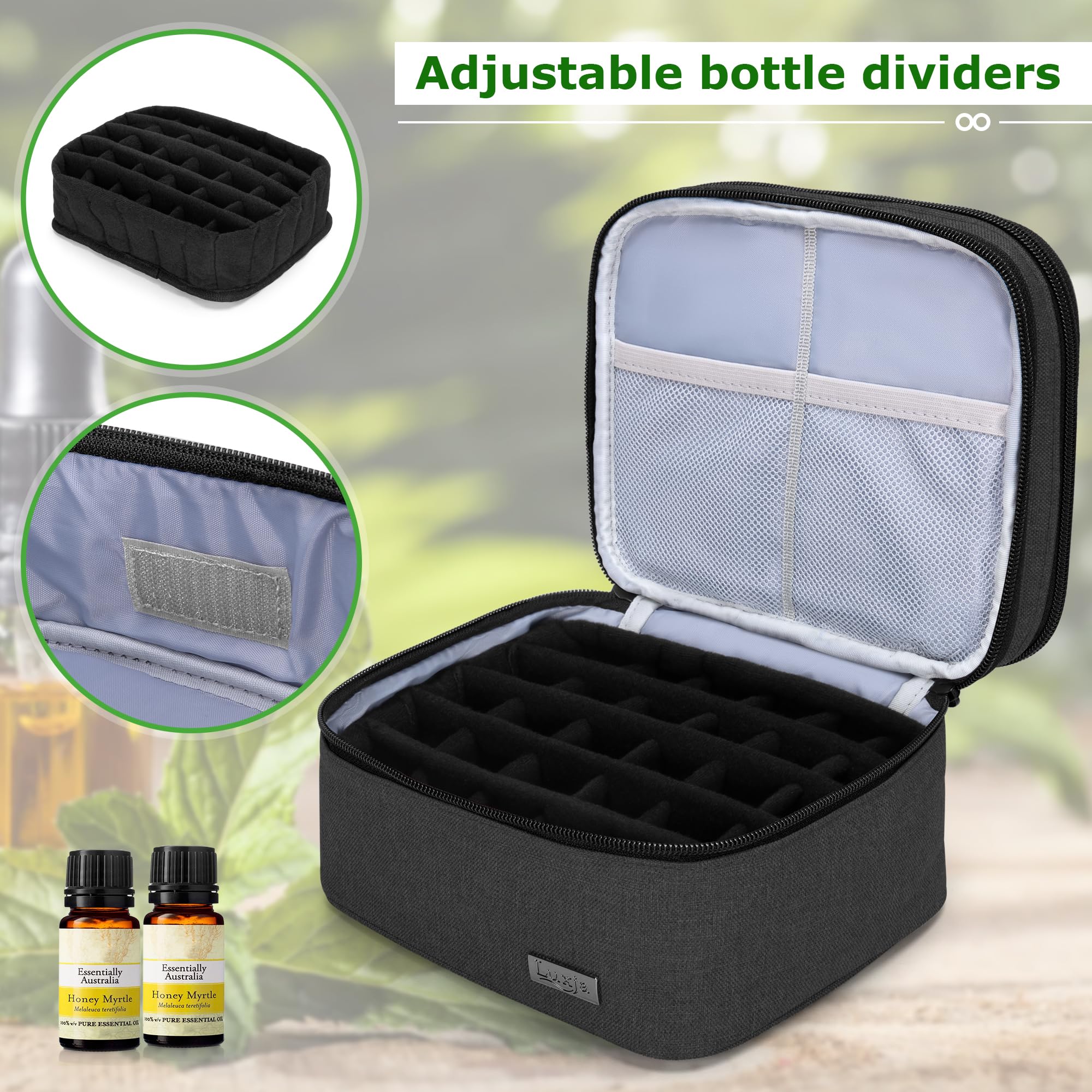 LUXJA double-layer design keeps oils organized and easily accessible.