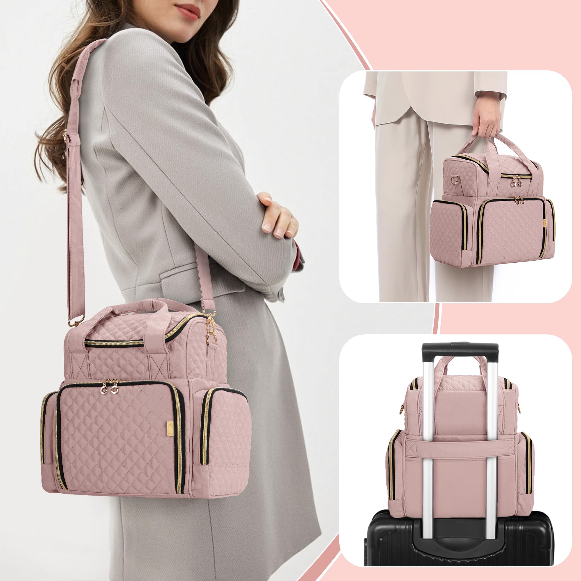 Poche intérieure transparente pour accessoires et outils mani-pedi.