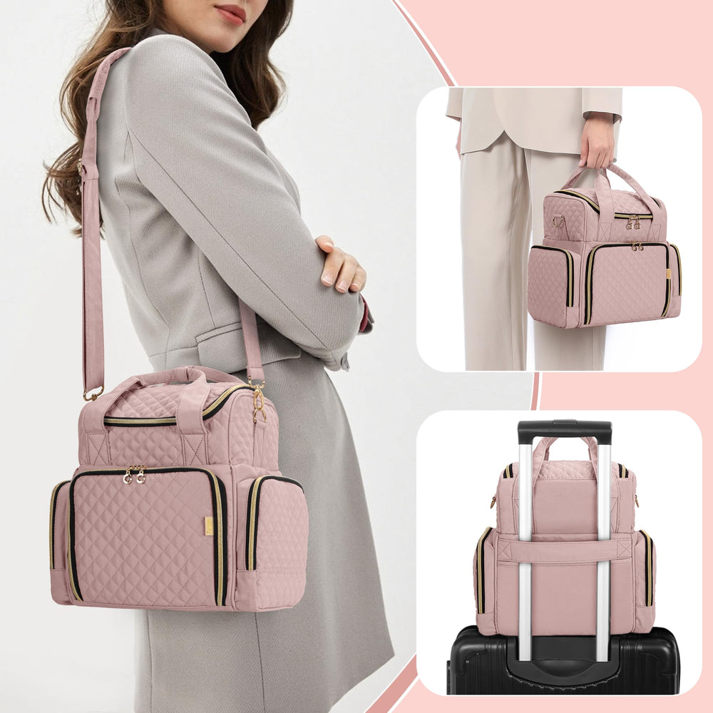 Poche intérieure transparente pour accessoires et outils mani-pedi.