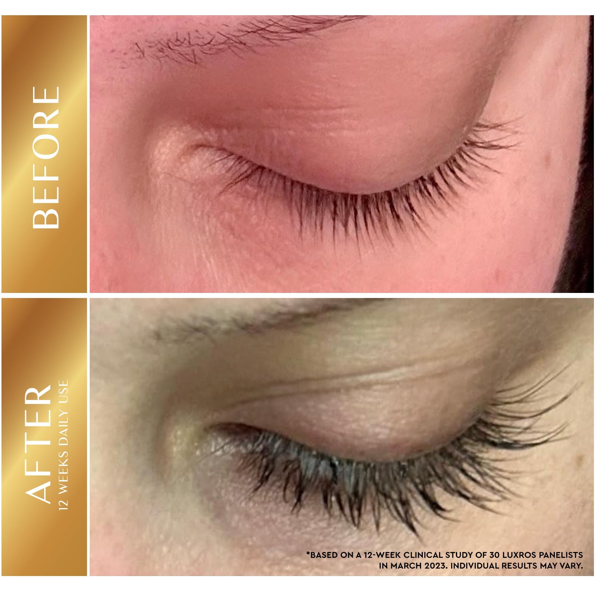 Luxros Sérum Cils: application sur les cils pour une meilleure définition.