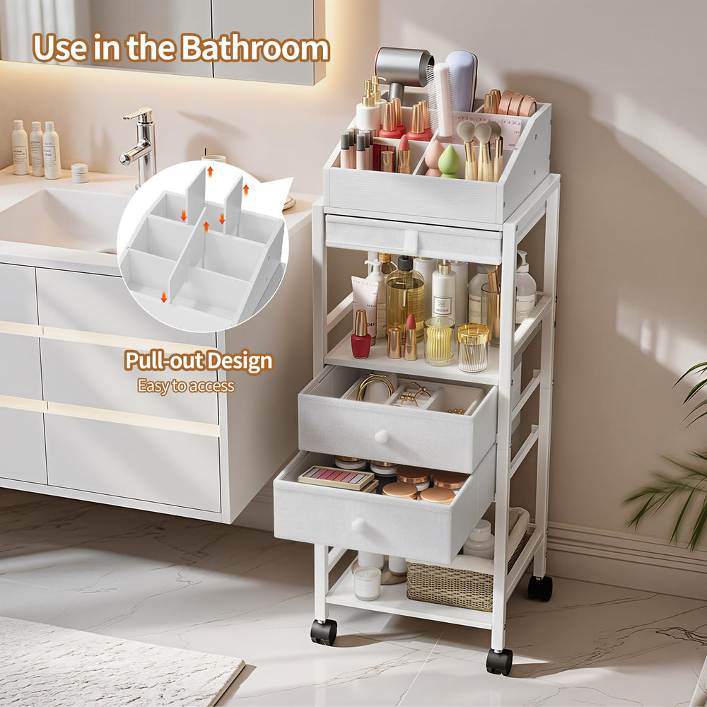 Luxspire chariot-organisateur maquillage etageres transparentes: visibilité claire pour le contenu