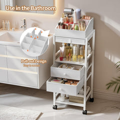 Luxspire chariot-organisateur maquillage etageres transparentes: visibilité claire pour le contenu