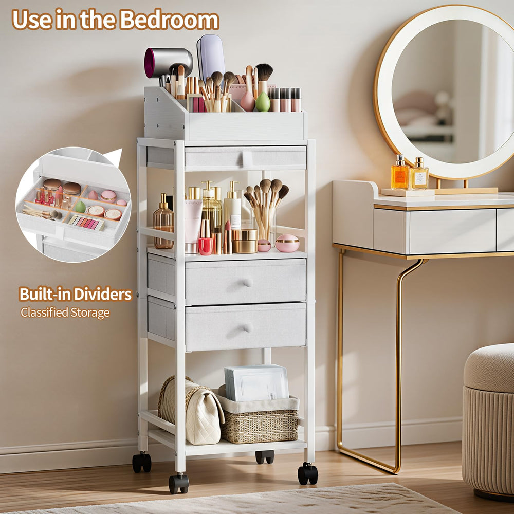 Luxspire chariot-organisateur soins visage et parfums: tout à portée de main
