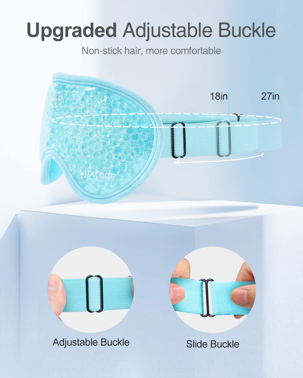Luxtude face plastique médicale et côté peluche, choix selon sensation.