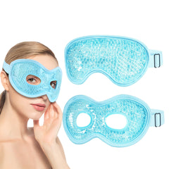 Luxtude masque yeux gel froid bleu, soulage fatigue oculaire et poches.