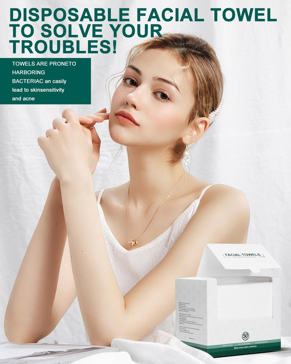 Lingettes visage LUXU—haute absorption, nettoie en douceur.