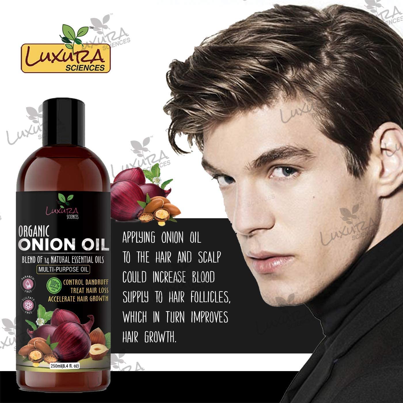 Amla et amande douce protègent et renforcent les cheveux avec Luxura Sciences.