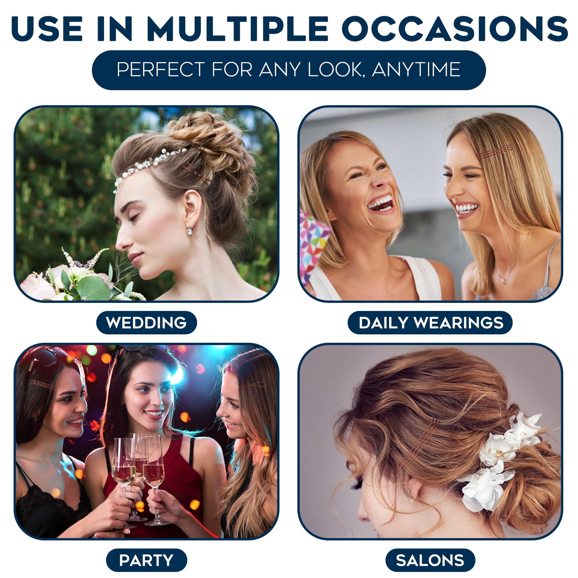 Luxurecourt pinces brun pour tous types de cheveux, tenue adaptée.