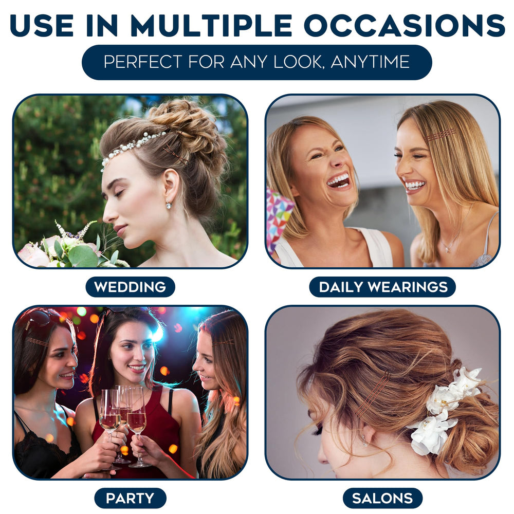 Luxurecourt pinces brun pour tous types de cheveux, tenue adaptée.