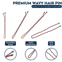 Luxurecourt pinces brun trois tailles, options de coiffure polyvalentes.