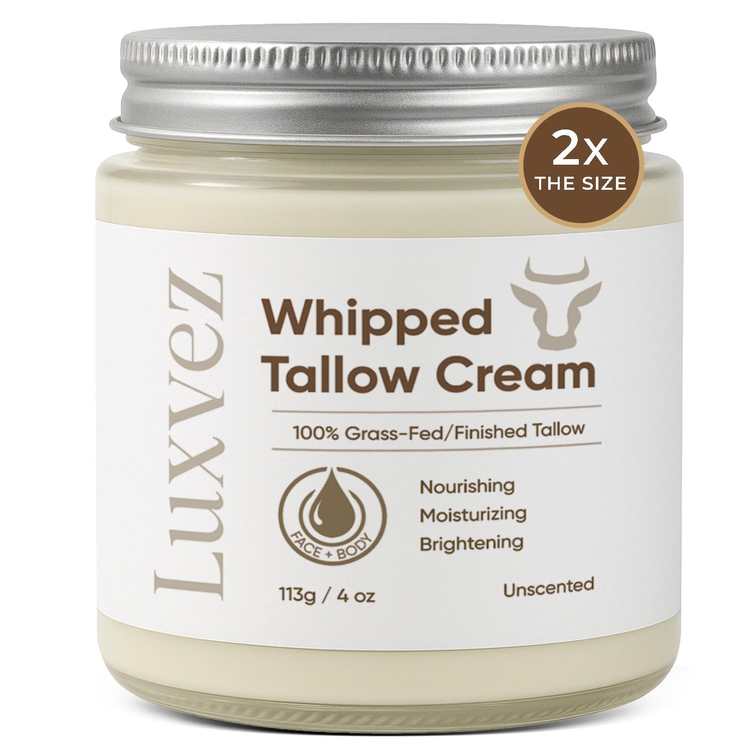 Luxvez crème au suif de bœuf en flacon, hydratation durable.