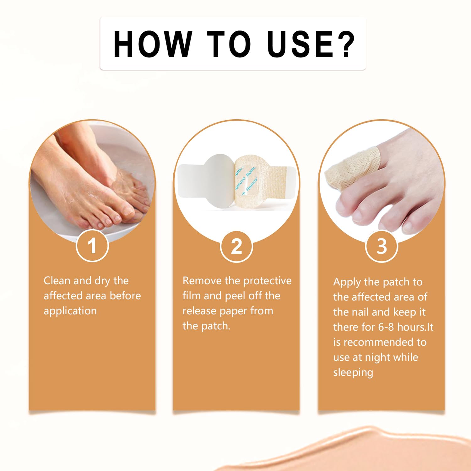 Pansement Lvjonya ciblant la décoloration des ongles avec une texture plus uniforme.