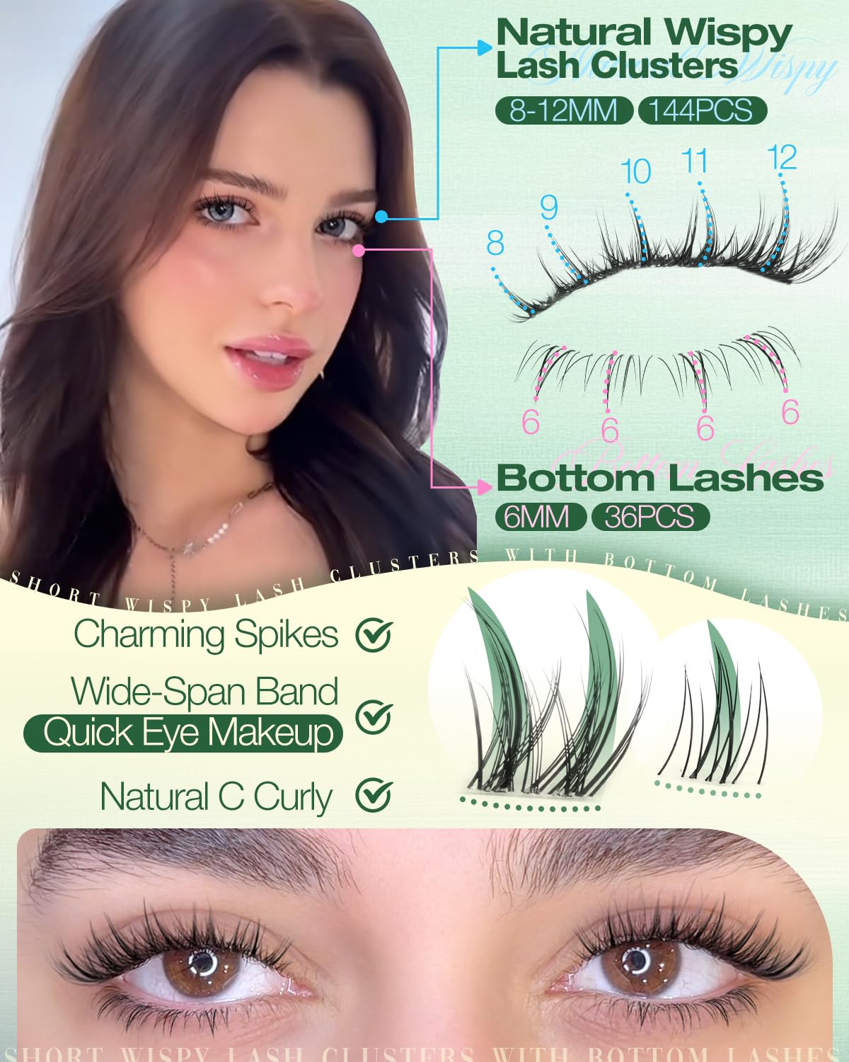 Cils-bas 6mm Lvmixwig: harmonie avec le regard pour une finition subtile.