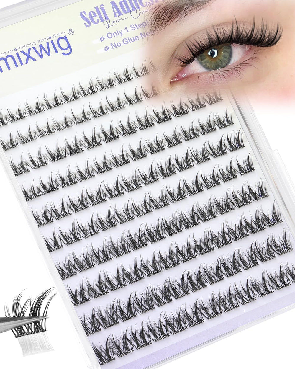 Lvmixwig groupes de cils 8-12mm naturels: regard discret et pose rapide