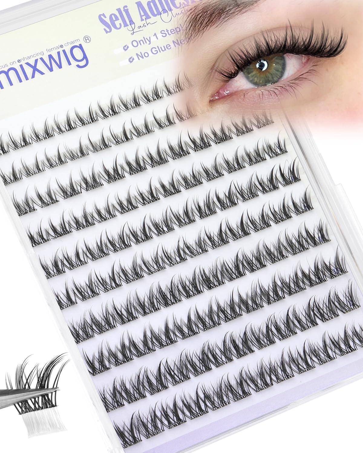 Lvmixwig groupes de cils 8-12mm naturels: regard discret et pose rapide