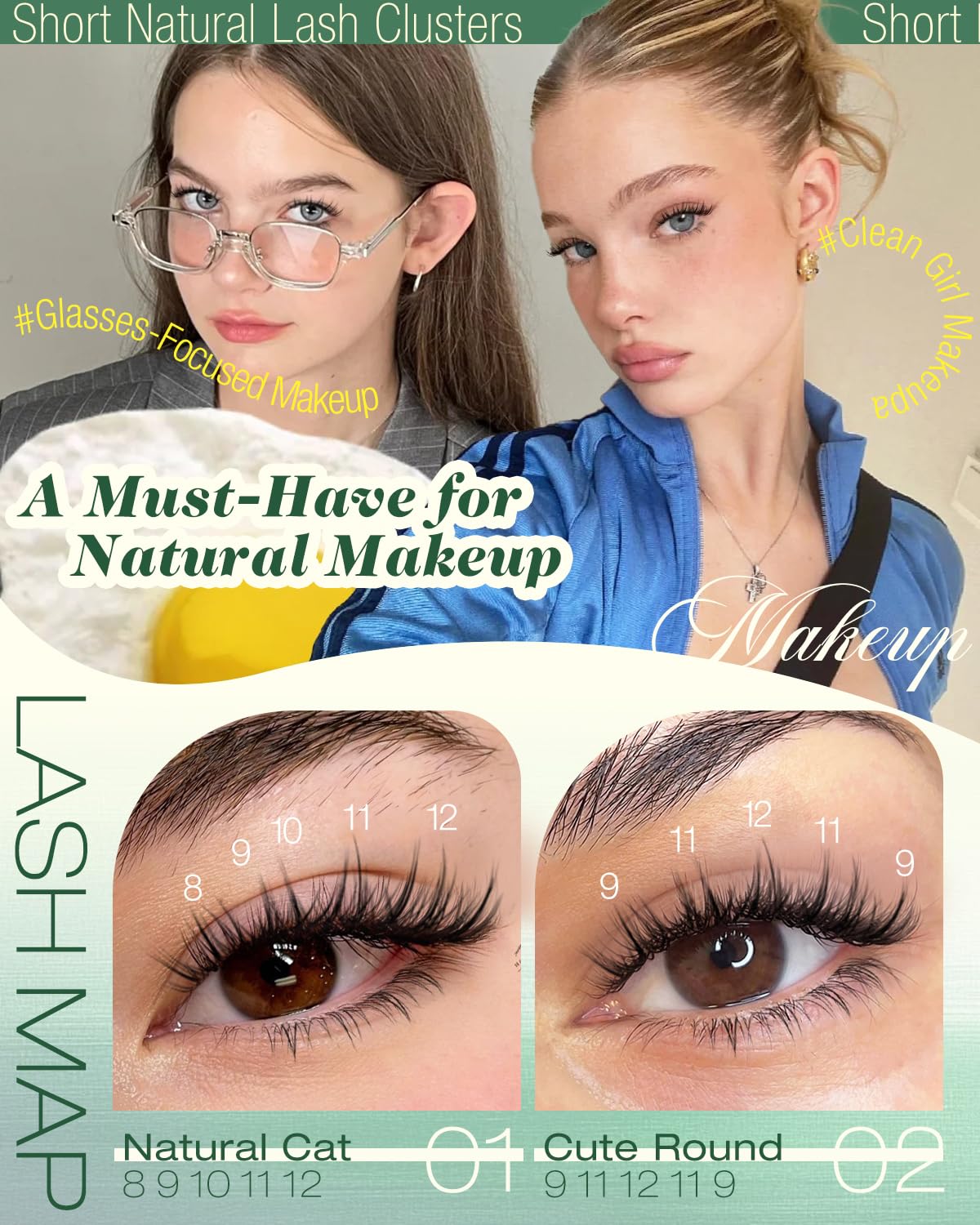 Clusters cils 8-12mm Lvmixwig: longueur modulable pour un contour des yeux précis.