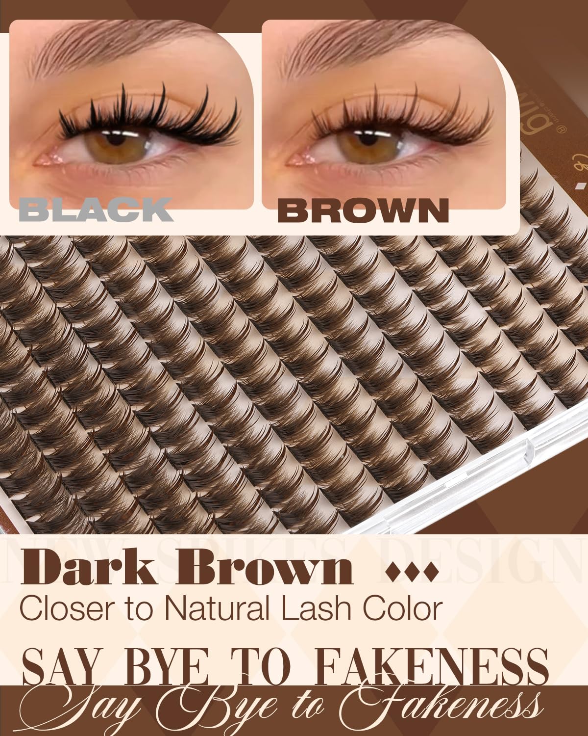 Kit Lvmixwig cils bruns: facile pour débutants.