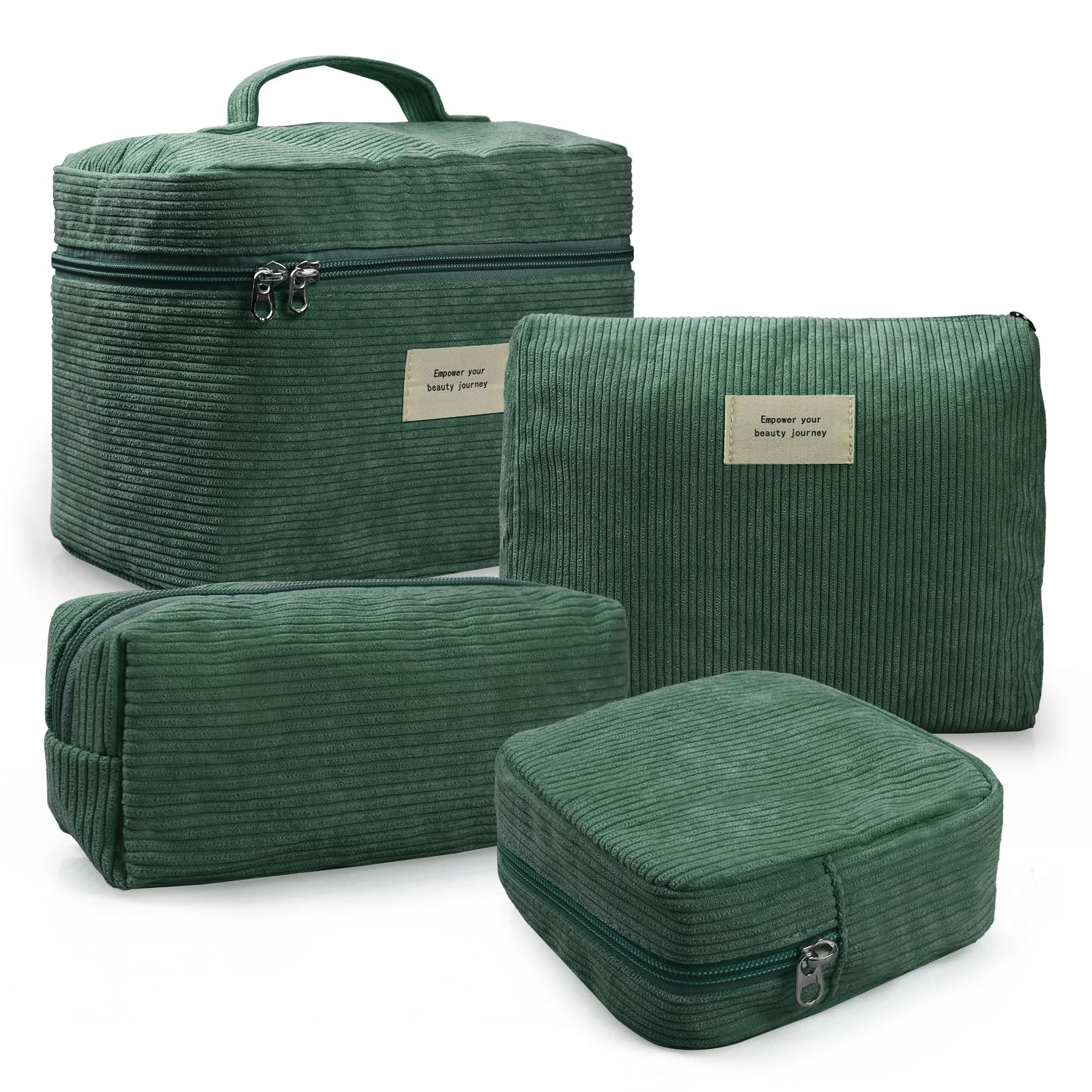LVWNM trousse maquillage en velours côtelé ensemble quatre sacs, pratique pour voyage