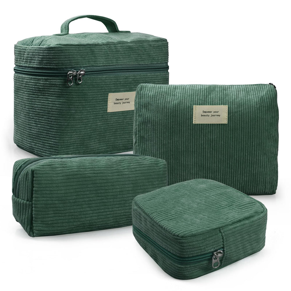LVWNM trousse maquillage en velours côtelé ensemble quatre sacs, pratique pour voyage