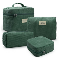 LVWNM trousse maquillage en velours côtelé ensemble quatre sacs, pratique pour voyage