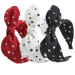 Lvyeer bandeau pois noir avec nœud blanc, style élégant et confortable pour toutes les occasions.